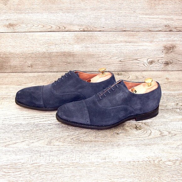 * NIB * $425 Allen Edmonds BRADY 9.5 D Navy Suede * add $15 new Trees main image 6